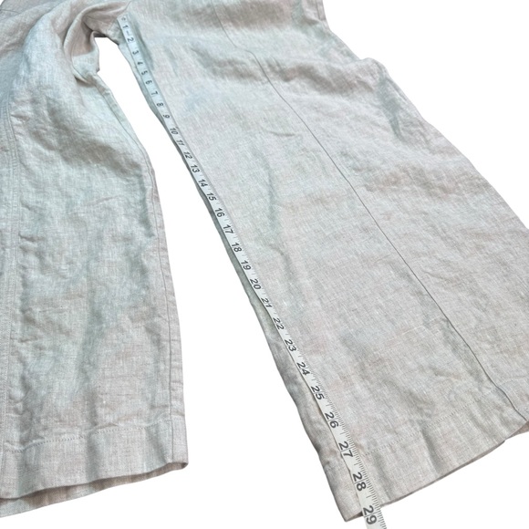 Reformation Cream Tan Linen Wide Leg Elastic Waist Draw String Pants size Large - Picture 10 of 13